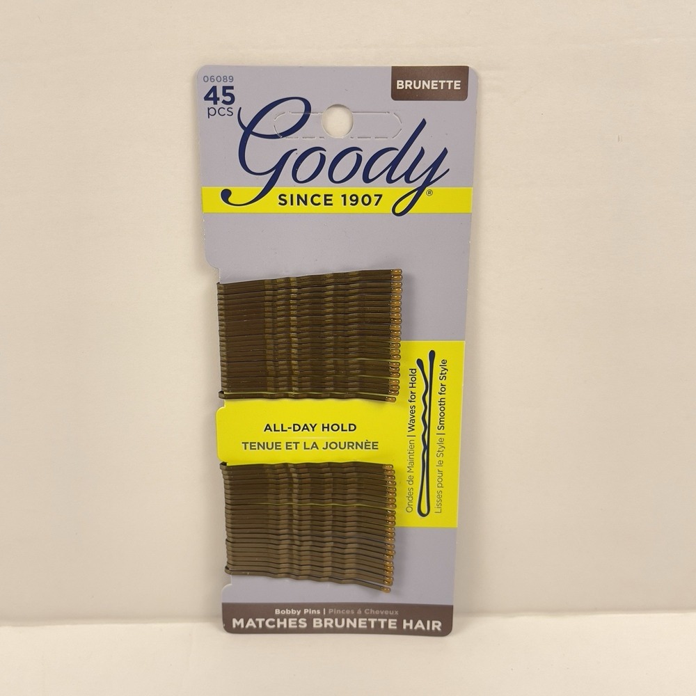 Bobby Pins 45 Ct, Brunette Brown, High Gloss Bobby Hair Pins Styling 2018 NOS!